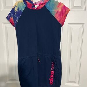 Adidas Neo Navy Dress with Colorful Sleeves
